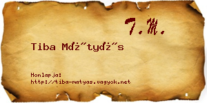 Tiba Mátyás névjegykártya